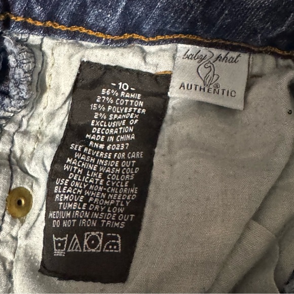 Baby Phat | Girls Girlz Blue Medium Wash Embellished Jeans Size 10 - Picture 9 of 10